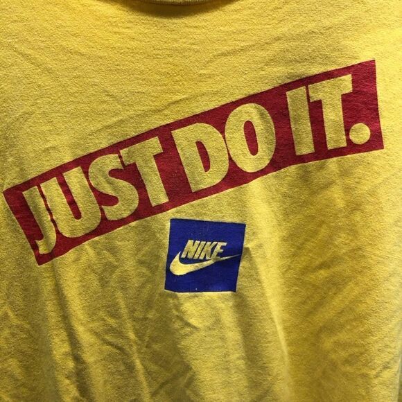 Nike Just Do It. Vintage Single Stitch T-Shirt Size (L) Yellow Red Purple - Picture 4 of 5